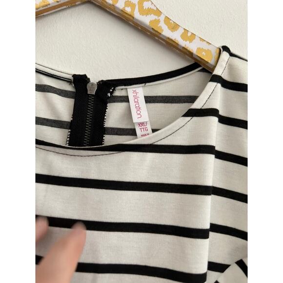 Xhilaration Women's Black White Floral Striped Dress | Size XXL - Picture 3 of 4